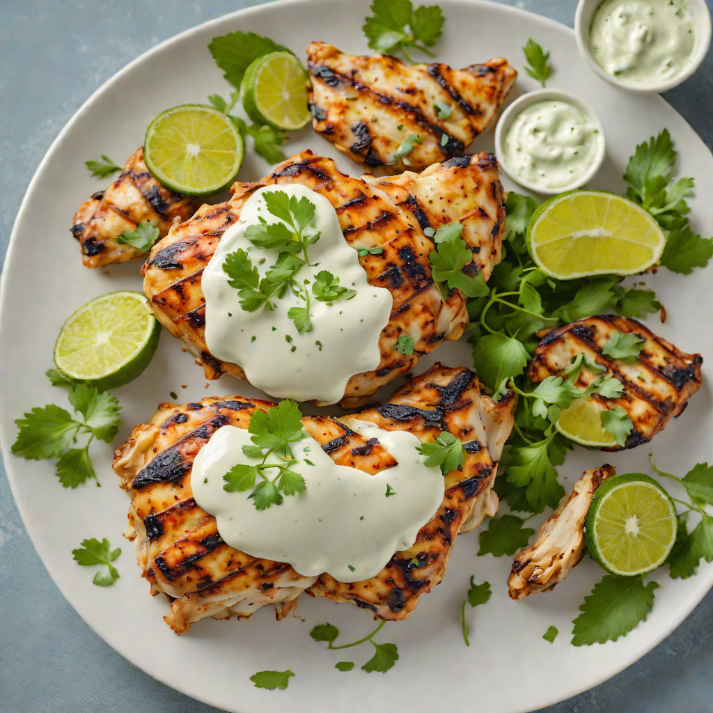 Grilled Jalapeño-Lime Chicken with Cilantro Yogurt Sauce