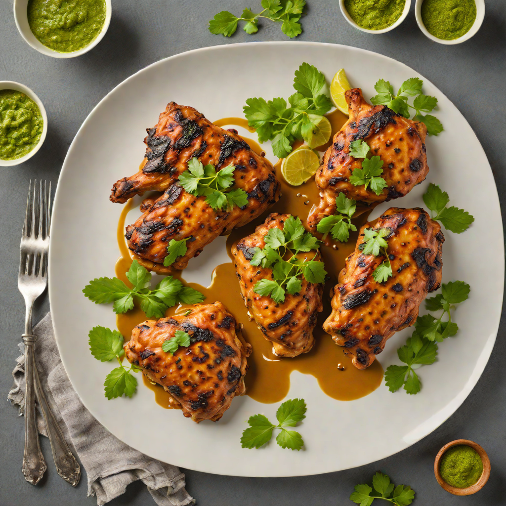 Tandoori-Spiced Chicken with Cilantro-Mint Chutney