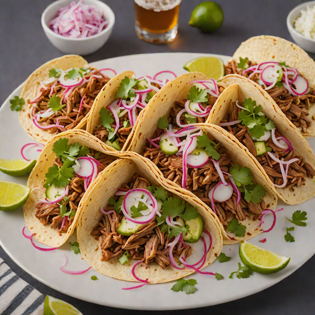 Beer-Braised Pork Tacos with Pickled Onions