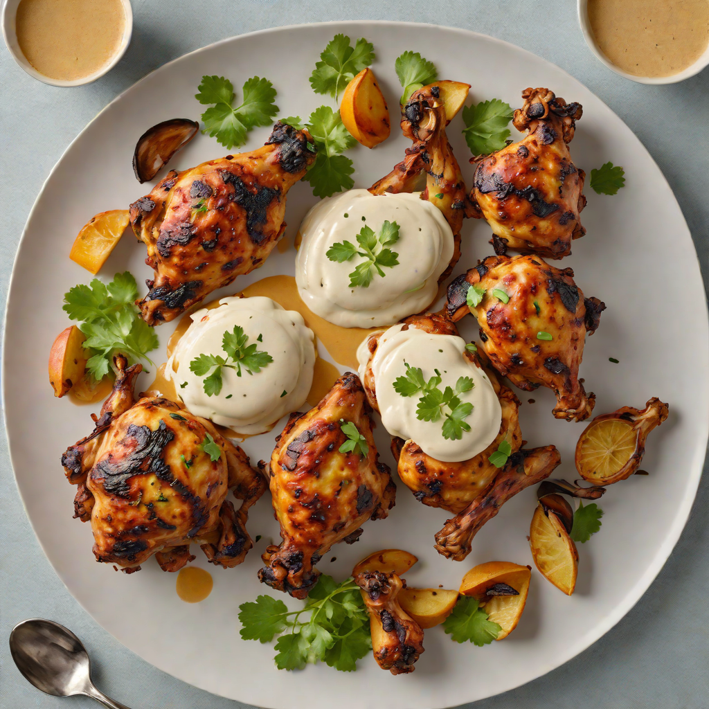 Tandoori-Spiced Roasted Chicken with Tamarind Yogurt Sauce