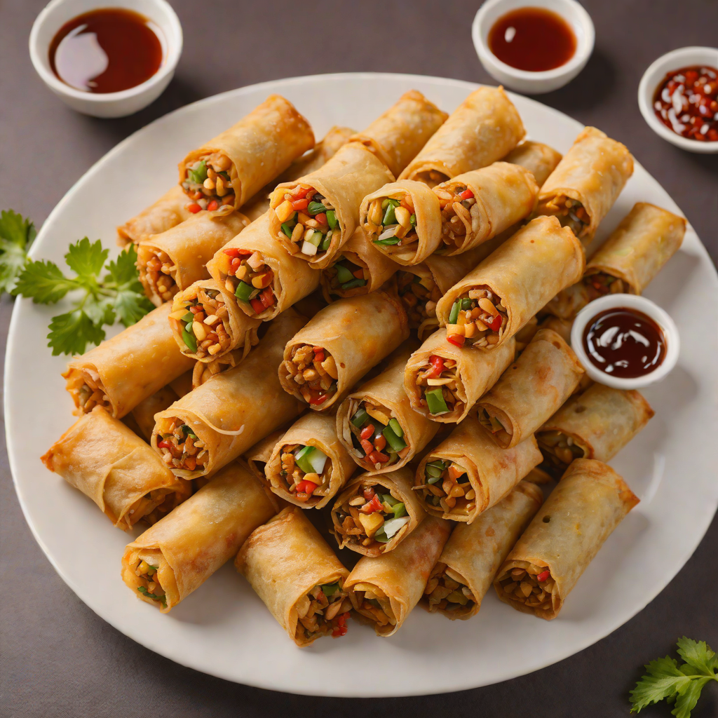Pan-Fried Lumpia Rolls with Sweet-Spicy Dipping Sauce