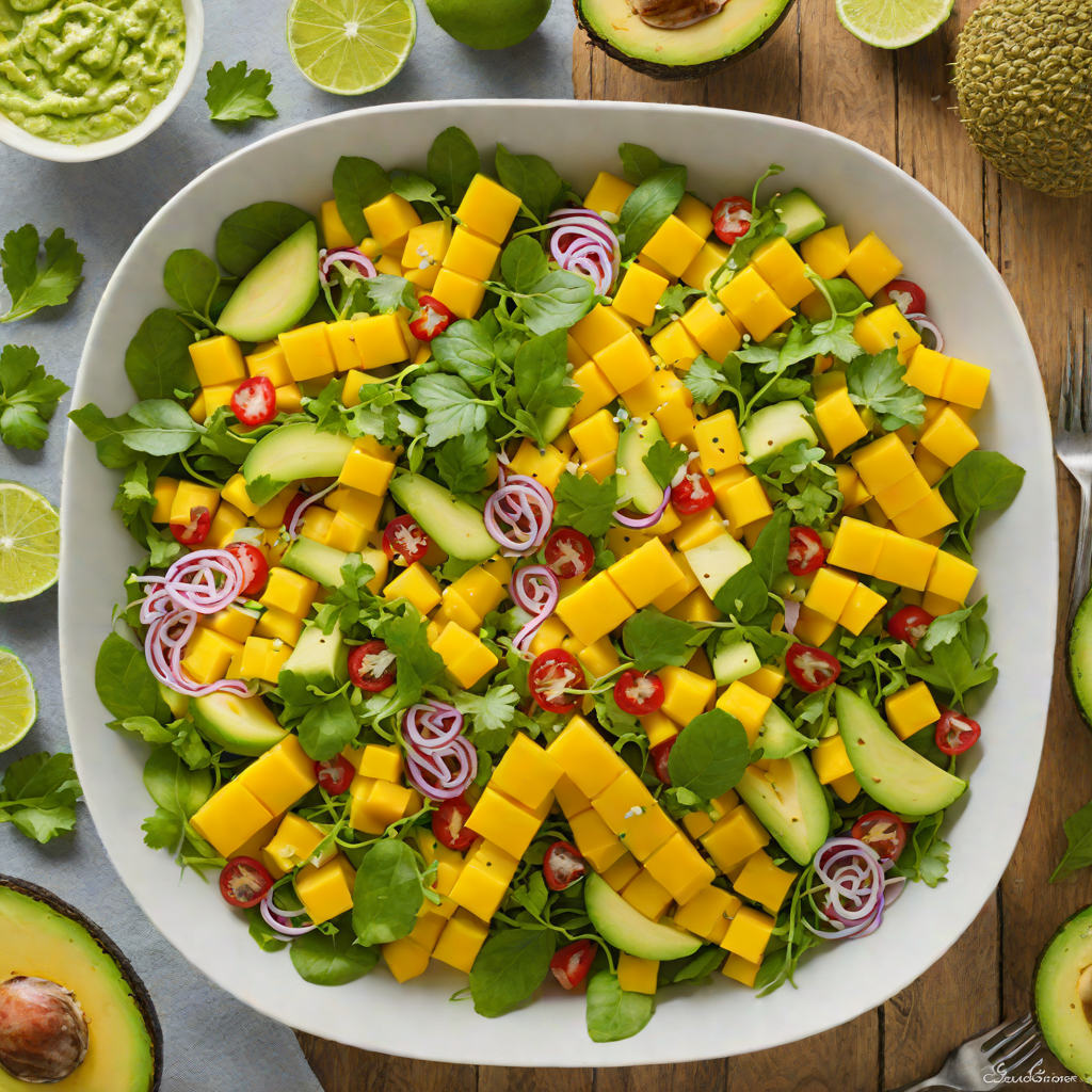 Tiki-Style Mango and Avocado Salad with Lime Dressing