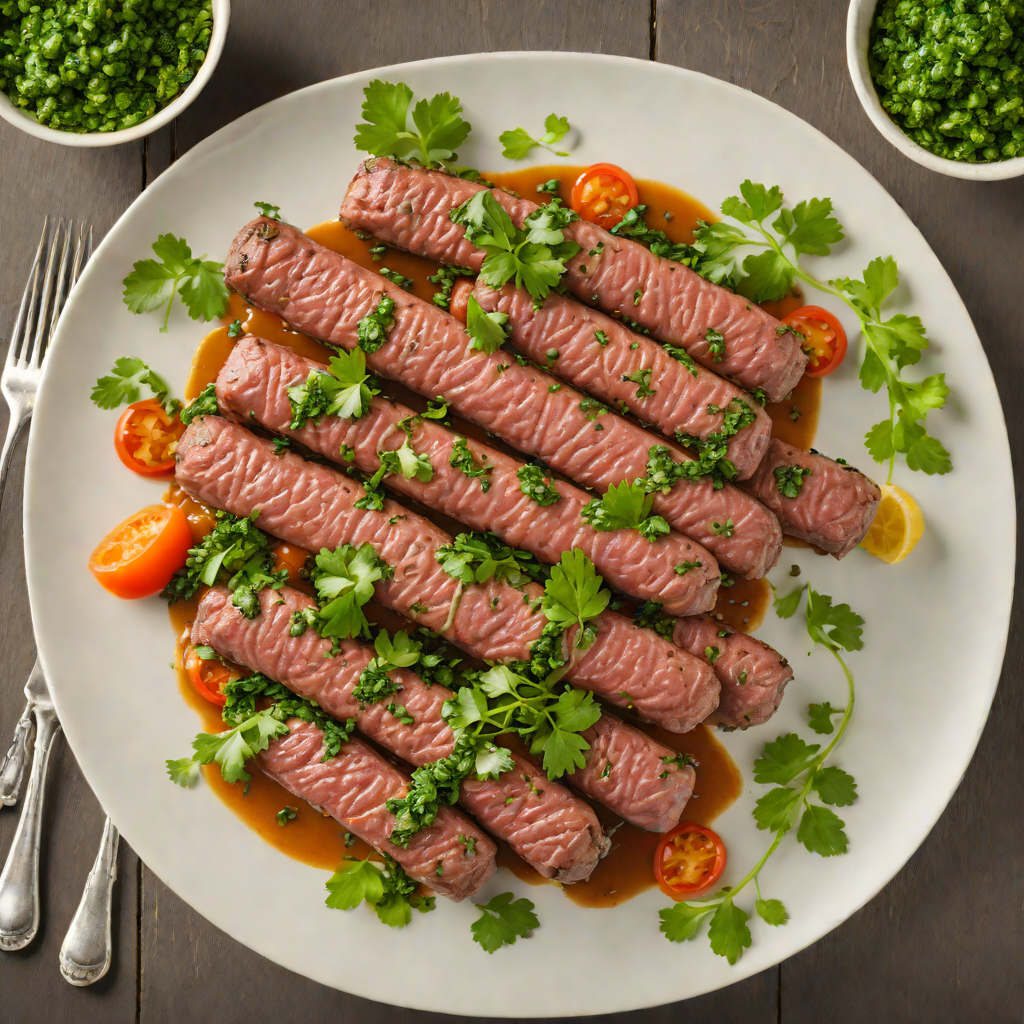 Spicy Brazilian Pork and Beef Sausage with Cilantro Chimichurri