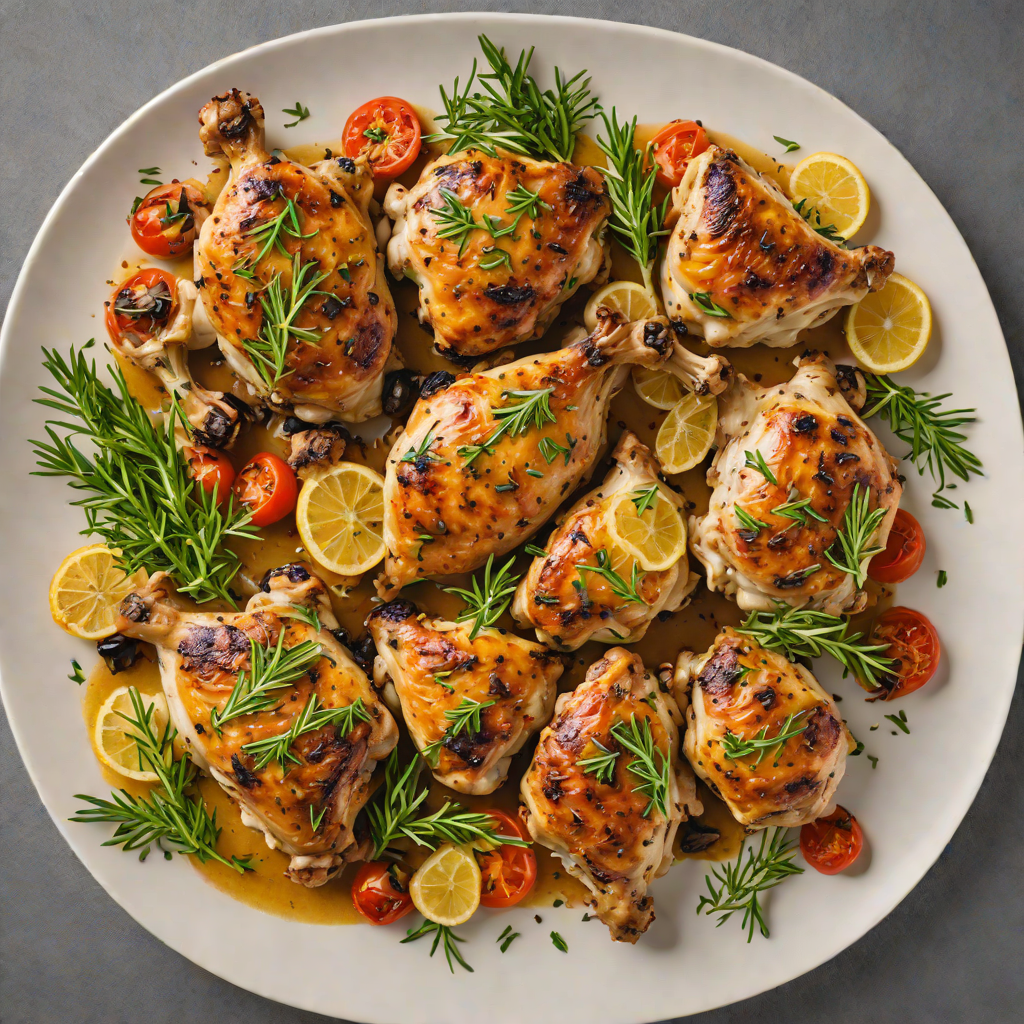 Brazilian Style Garlic-Rosemary Roasted Chicken Thighs