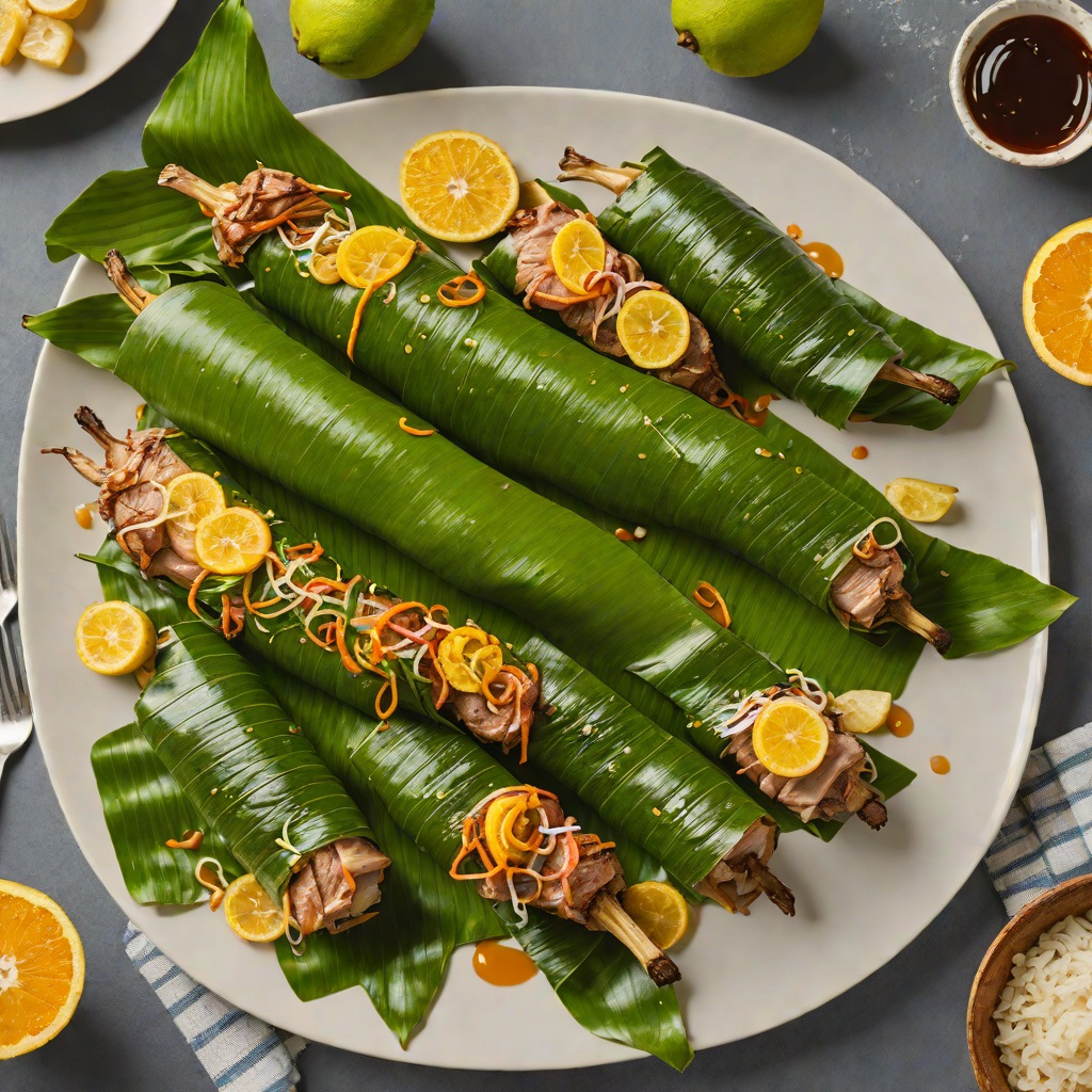 Grilled Banana Leaf Wrapped Pork with Tiki Citrus Glaze