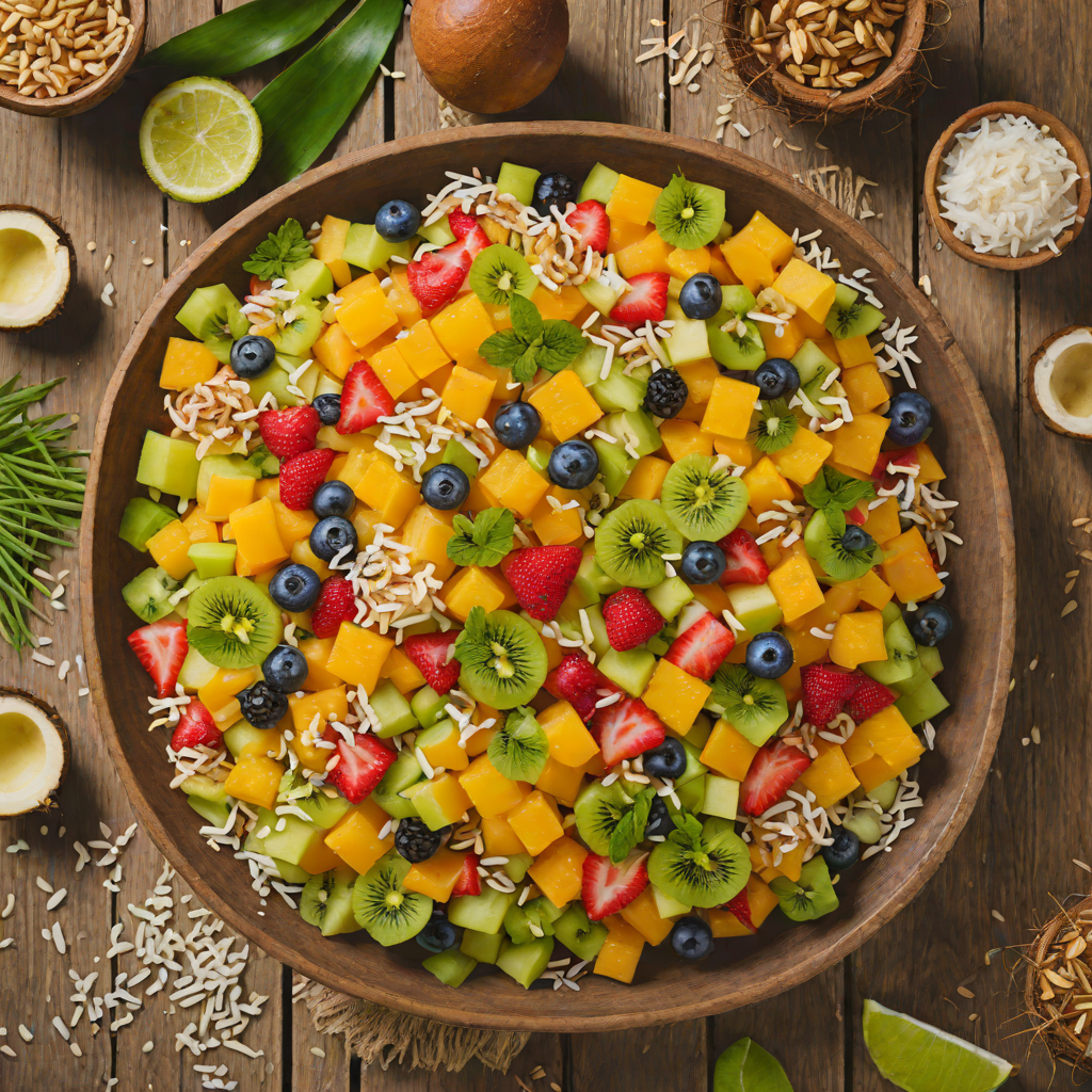 Tiki-Inspired Tropical Fruit Salad with Toasted Coconut