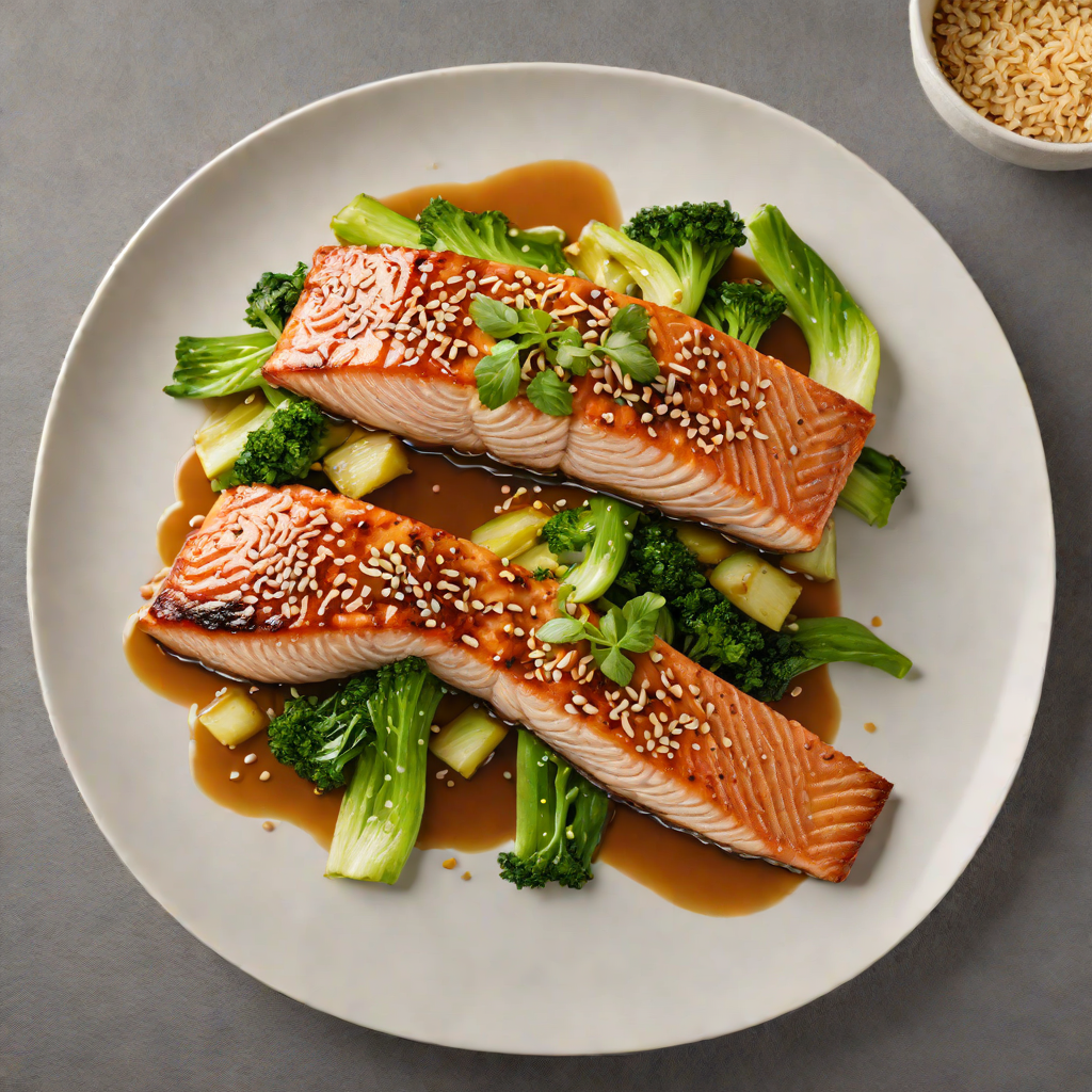 Asian-Style Glazed Salmon with Sesame Bok Choy