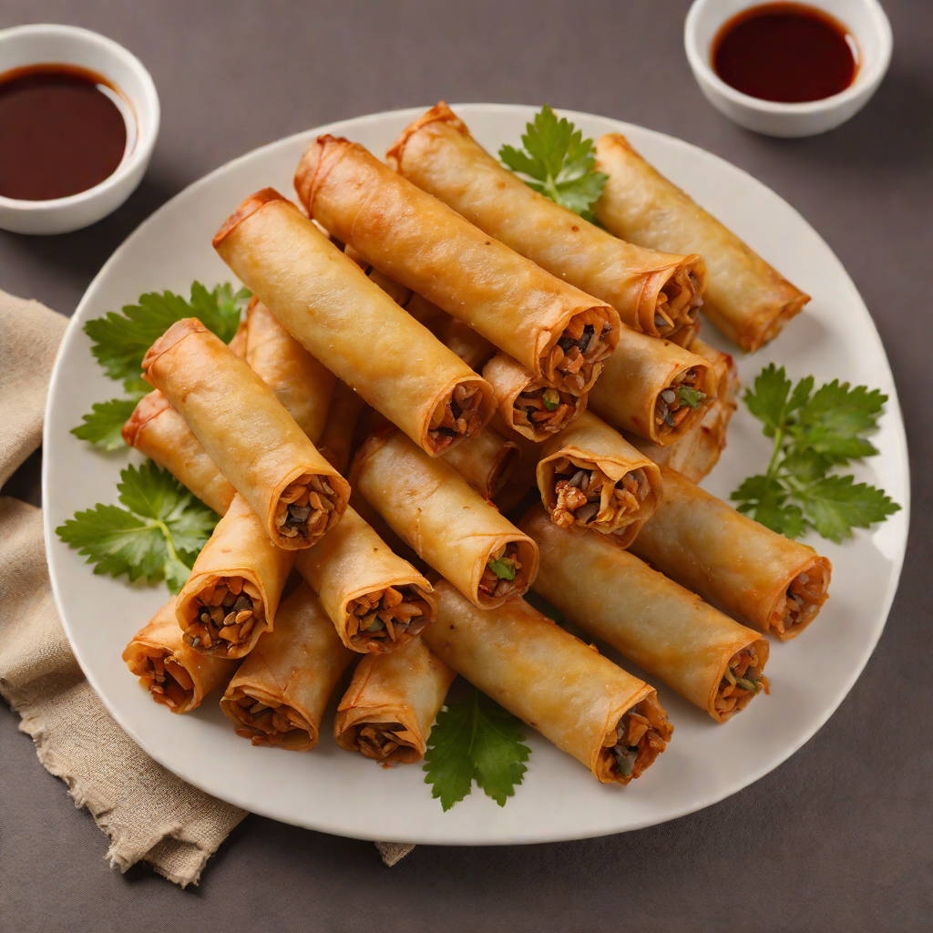 Pan-Fried Pork Lumpia with Sweet-Spicy Dipping Sauce