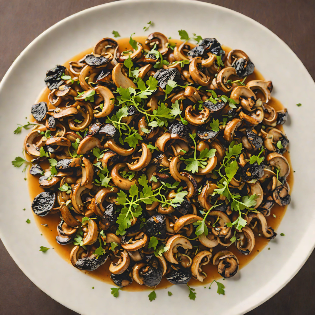 Sautéed Ingudai Tibs with Garlicky Mushrooms