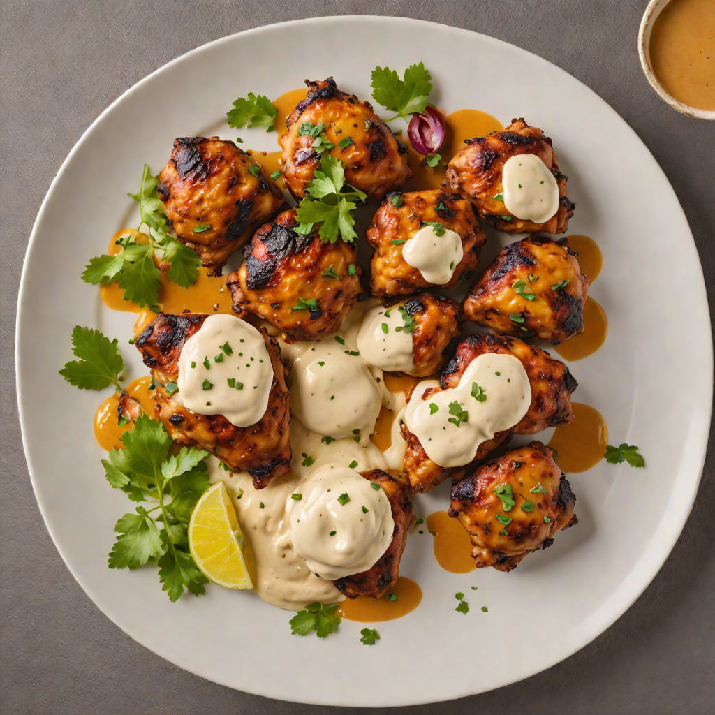 Tandoori-Spiced Chicken Thighs with Tamarind Yogurt Sauce