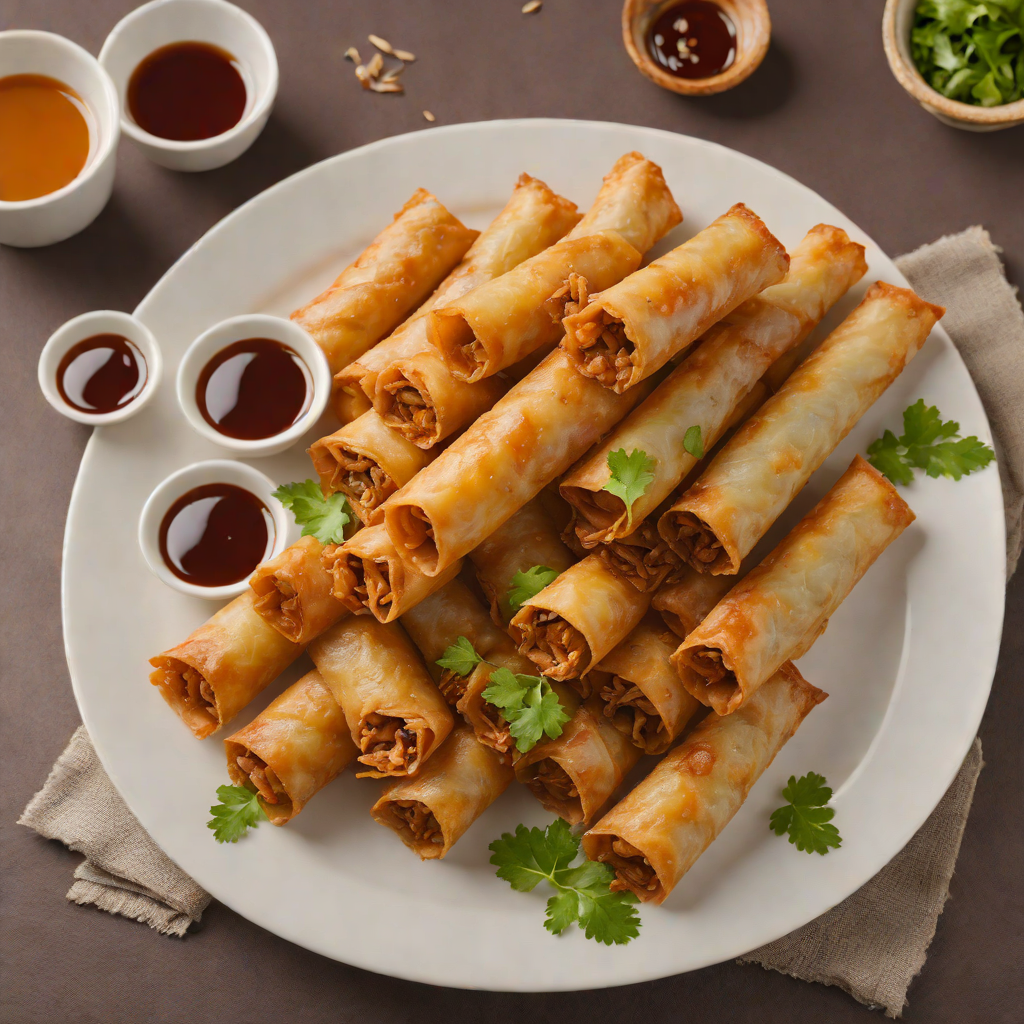 Pan-Fried Pork Lumpia with Garlic-Vinegar Dipping Sauce