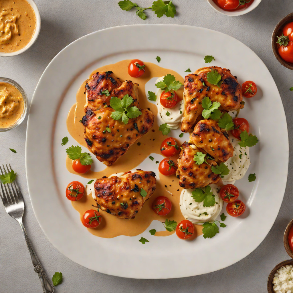 Tandoori-Spiced Chicken with Charred Tomato Yogurt Sauce