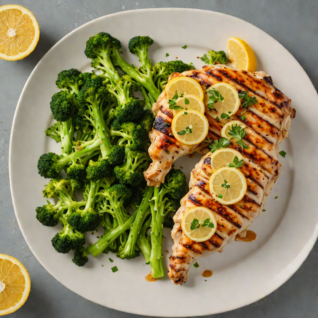 Grilled Lemon-Garlic Chicken with Charred Broccoli