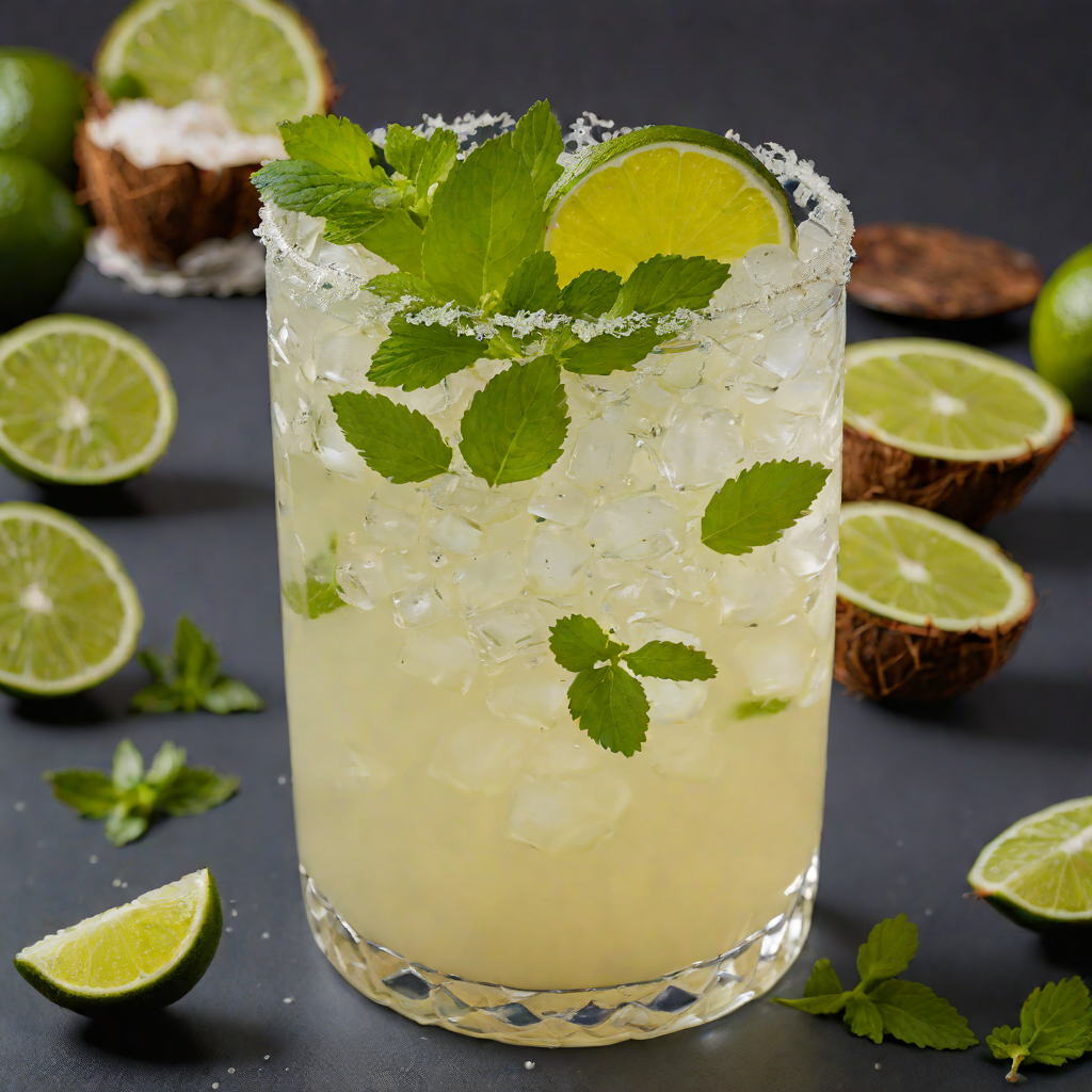 Chilled Coconut-Lime Agua Fresca with Mint