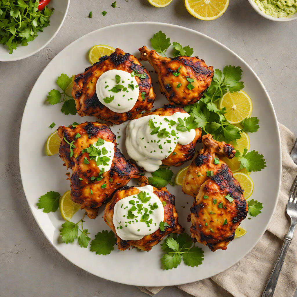 Tandoori-Spiced Chicken Thighs with Cilantro Yogurt