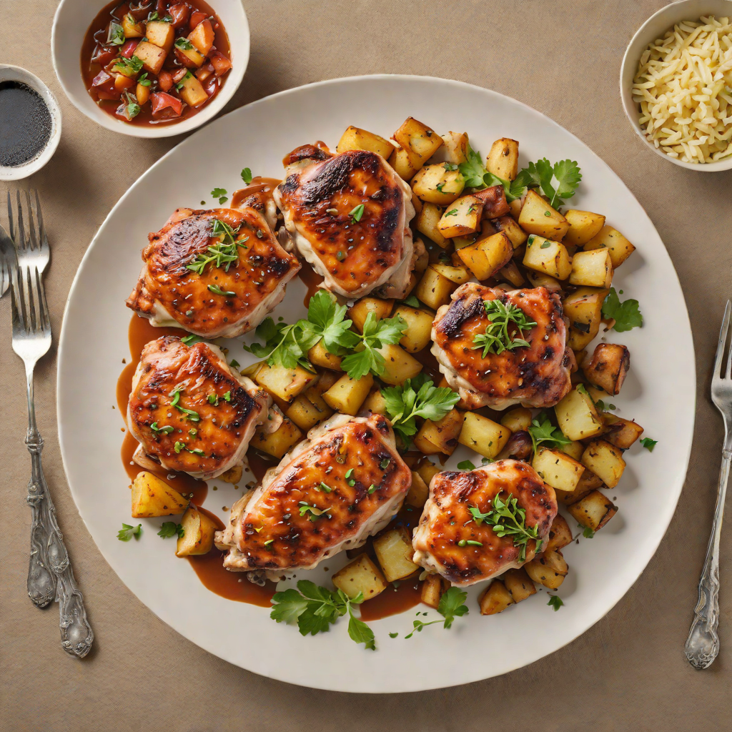 Pan-Seared Chicken Thighs with Smoky Paprika and Garlic Potatoes