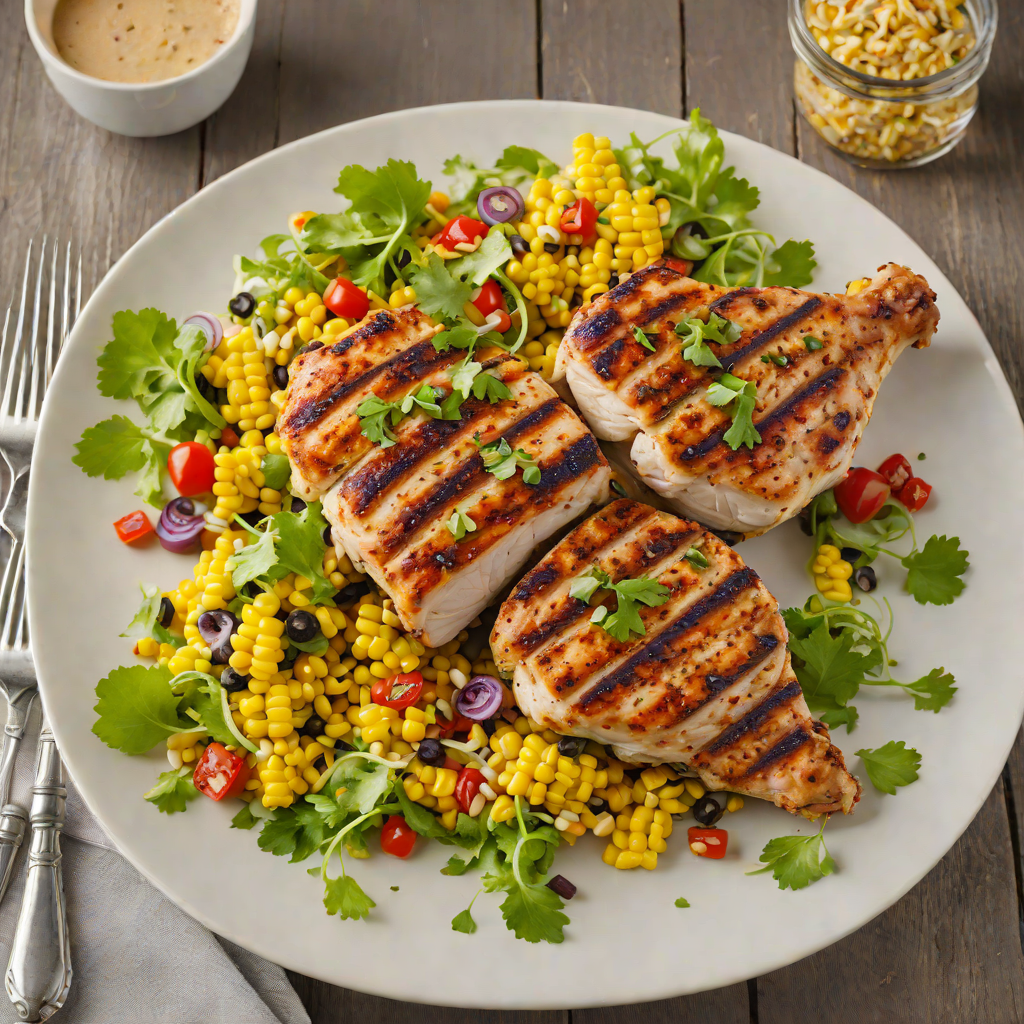 Texan-Style Grilled Mesquite Chicken with Spiced Corn Salad