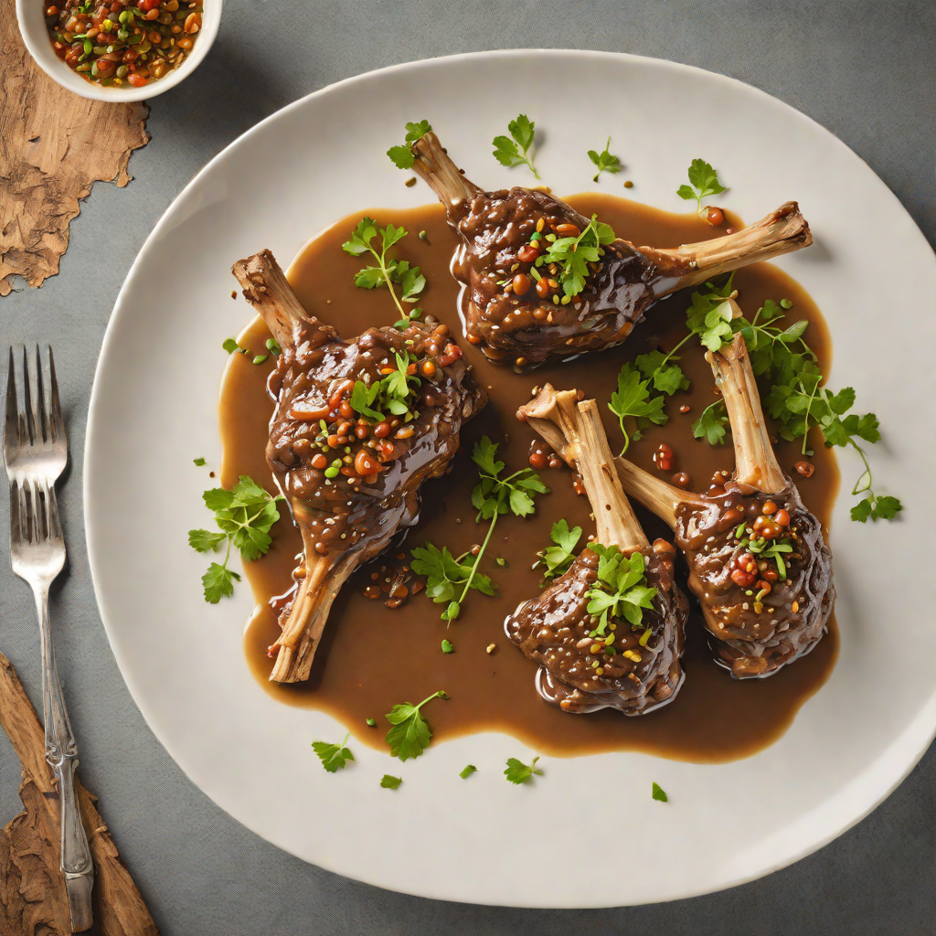Slow-Cooked Lamb Shanks with Wattleseed and Finger Lime Jus