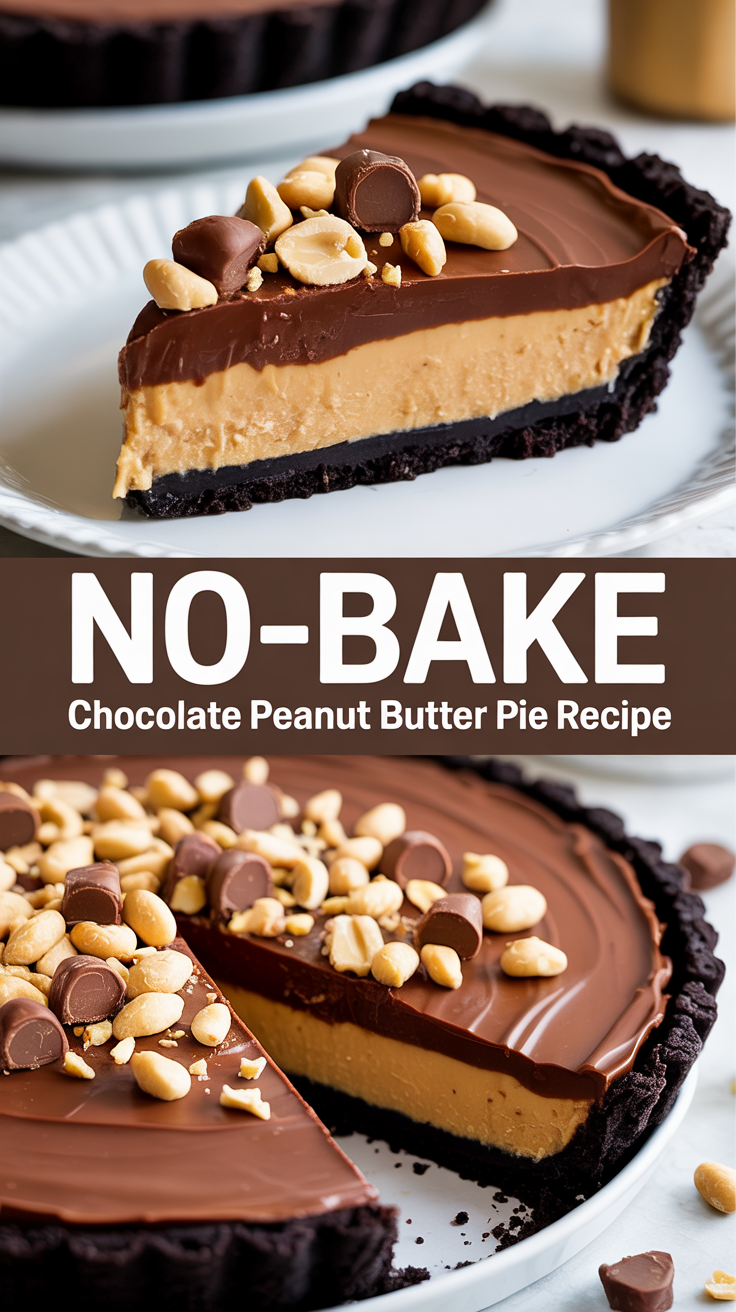 No-Bake Chocolate Peanut Butter Mud Pie