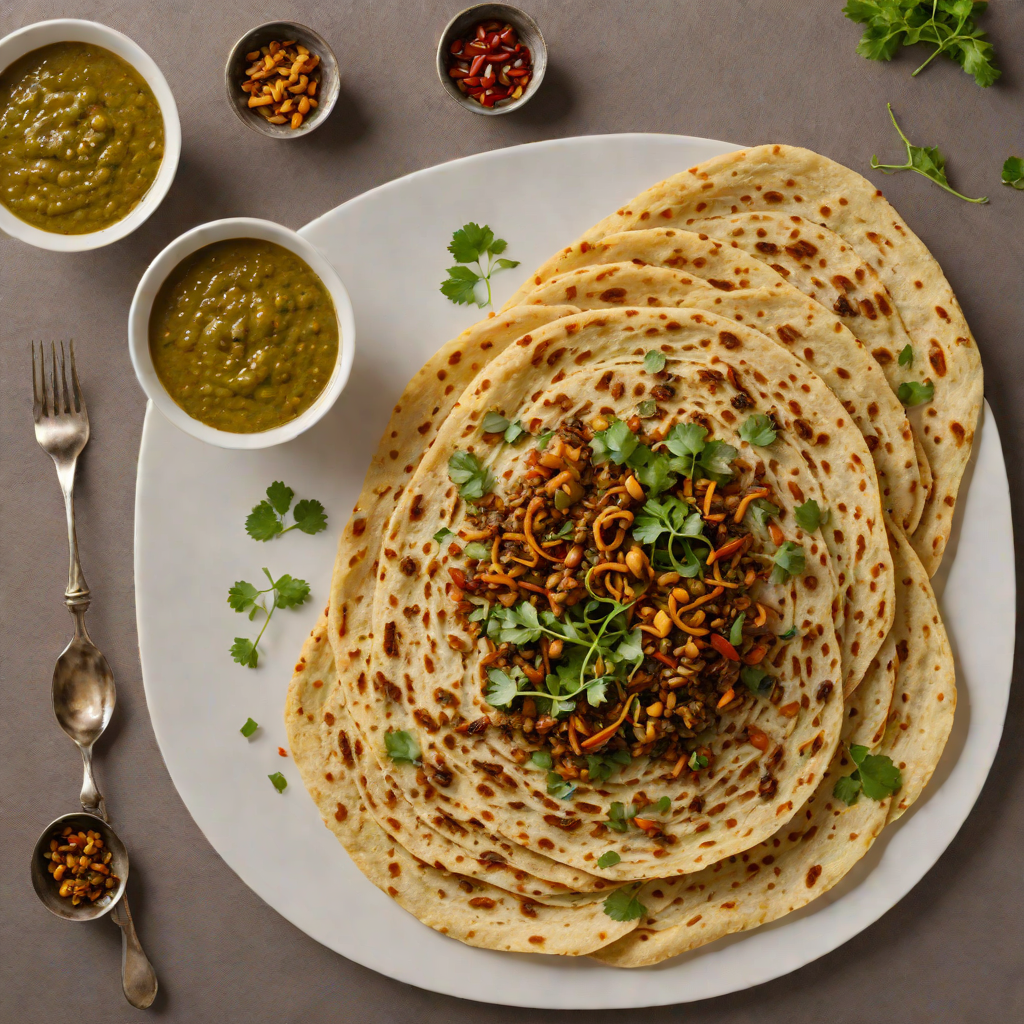Roasted Bajra Roti with Spiced Garlic Chutney