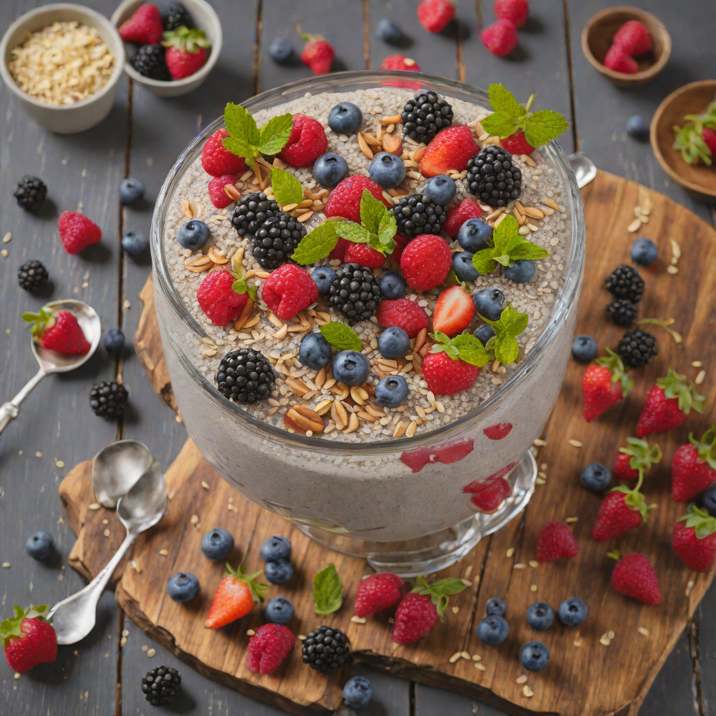 No-Bake Vanilla Chia Seed Pudding with Mixed Berries