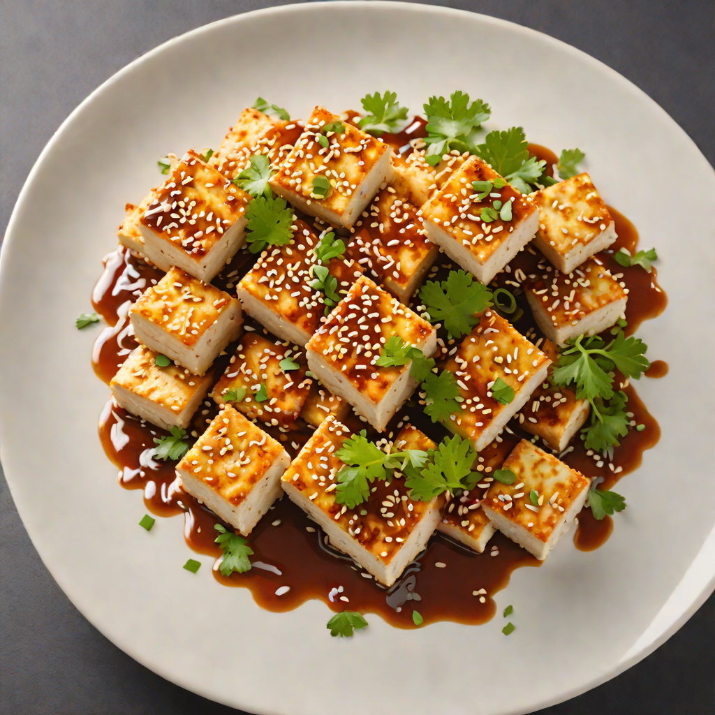 Pan-Fried Tofu with Garlic-Sesame Sauce