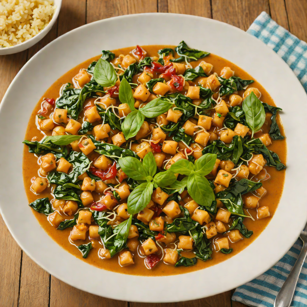 Interactive Game-Inspired Spiced Chickpea and Spinach Stew