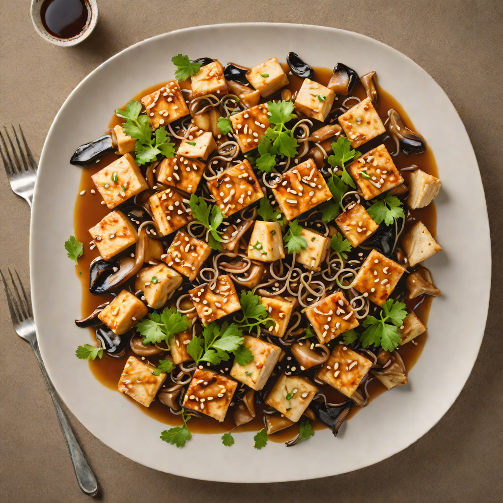 Stir-Fried Tofu with Oyster Mushrooms and Soy-Ginger Glaze
