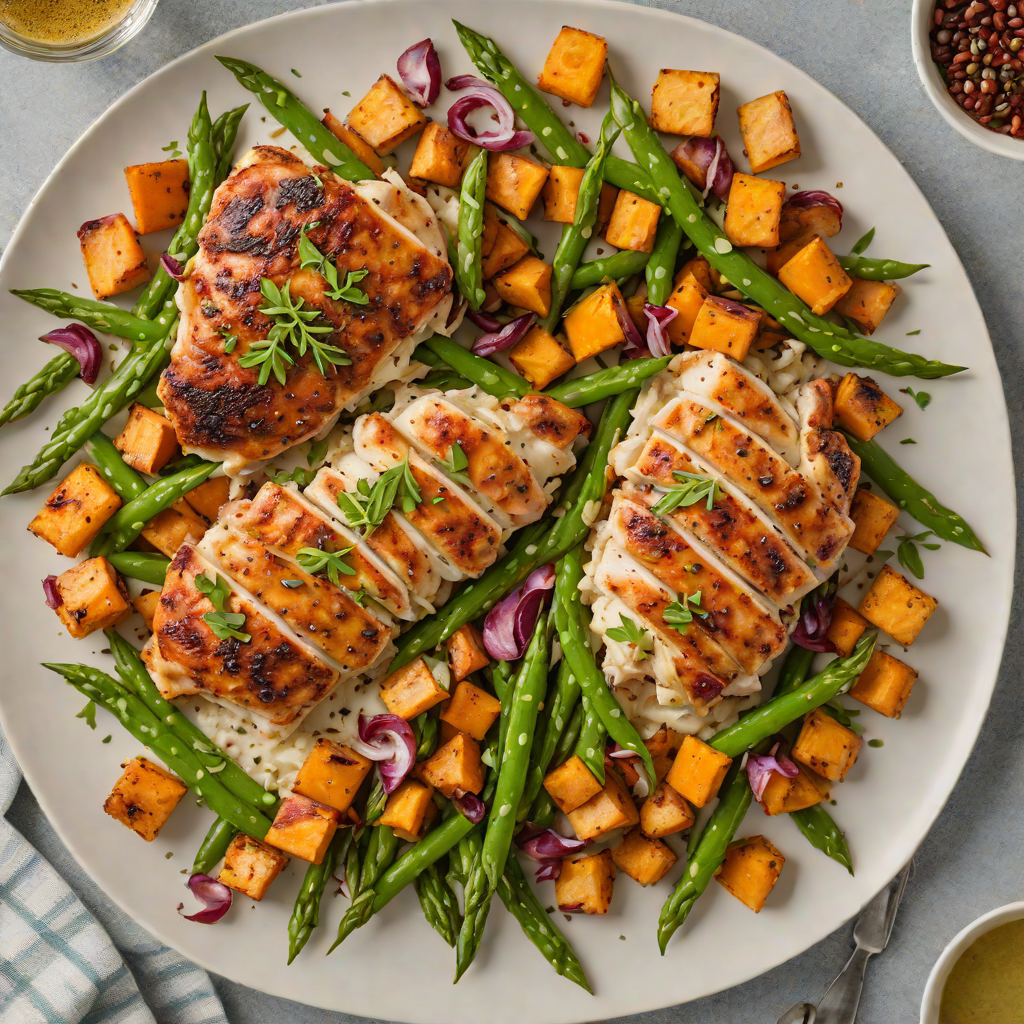 Sheet Pan Cajun-Spiced Chicken with Sweet Potatoes and Green Beans