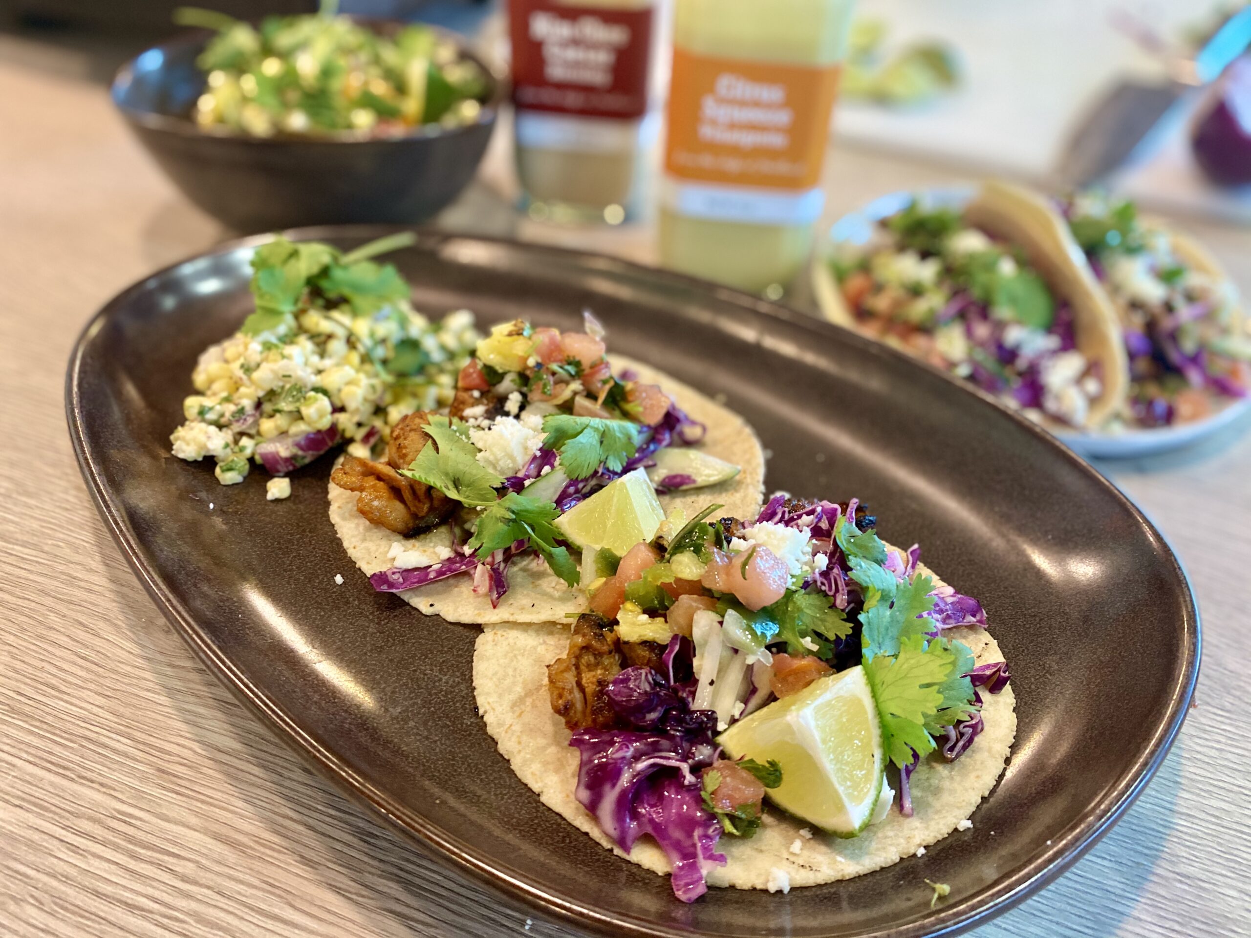 Urban Fusion Tacos with Spicy Peanut Sauce