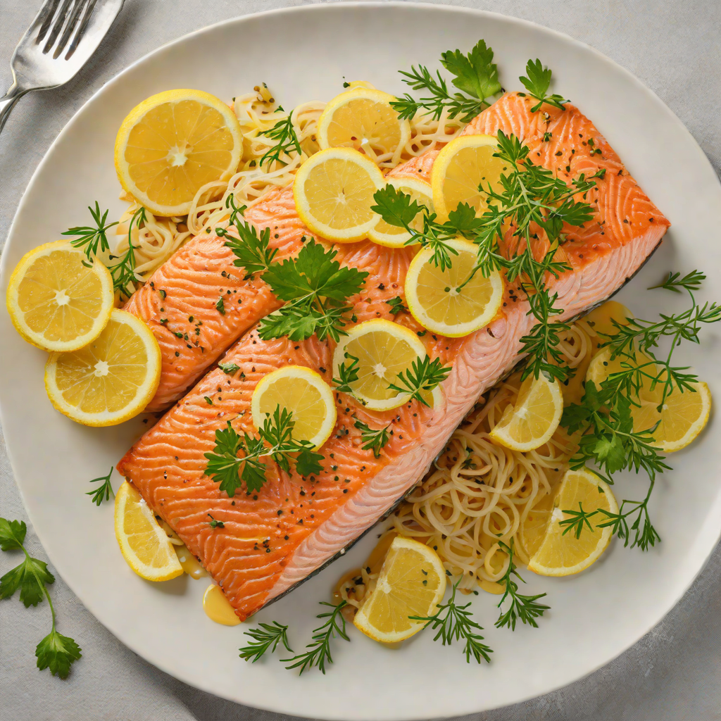 Baked Italian Herb-Infused Salmon with Lemon