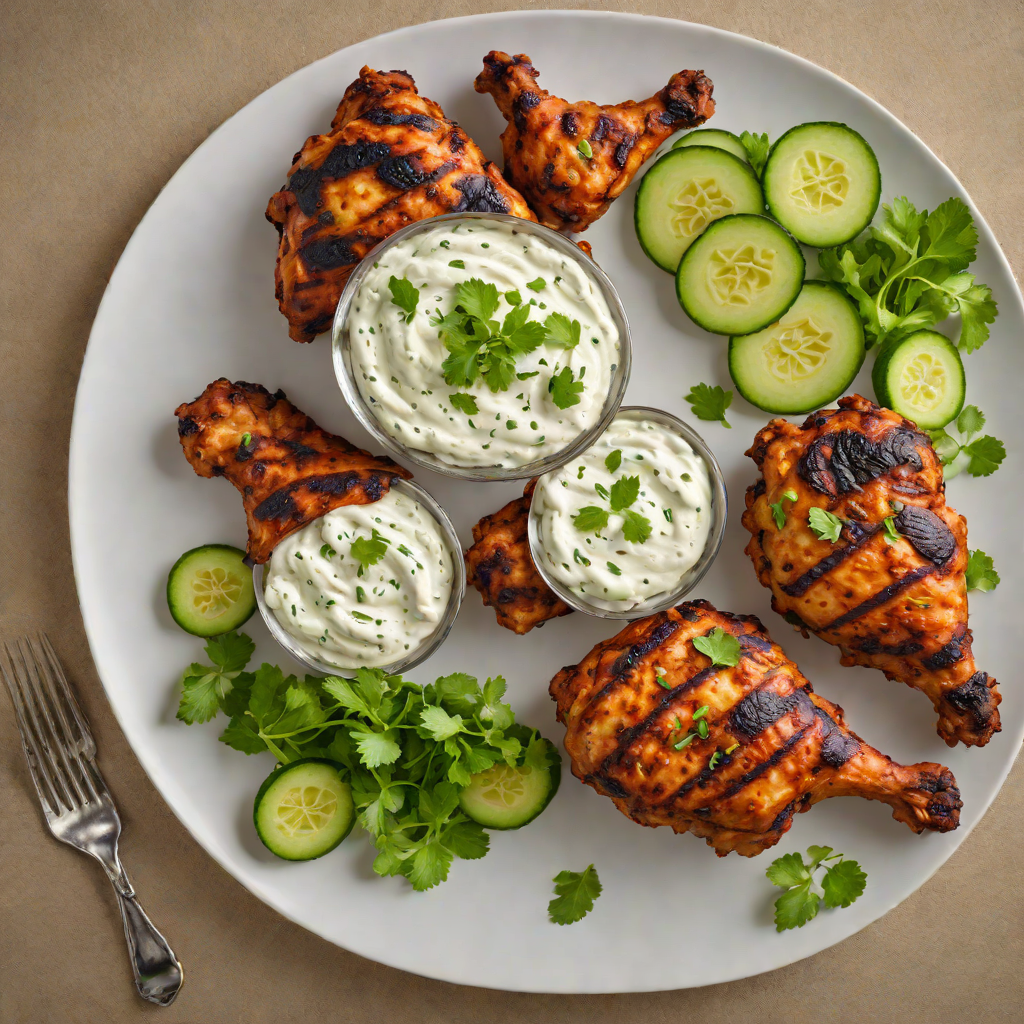 Tandoori-Spiced Grilled Chicken with Cucumber Raita