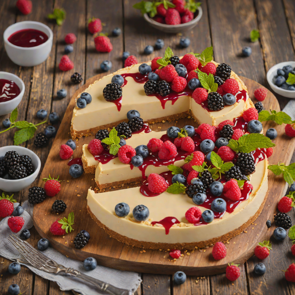 No-Bake Cheesecake with Mixed Berry Topping