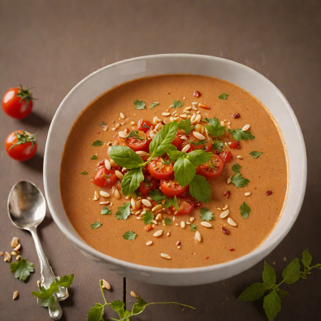 Roasted Tomato and Almond Gazpacho with Sherry Vinegar