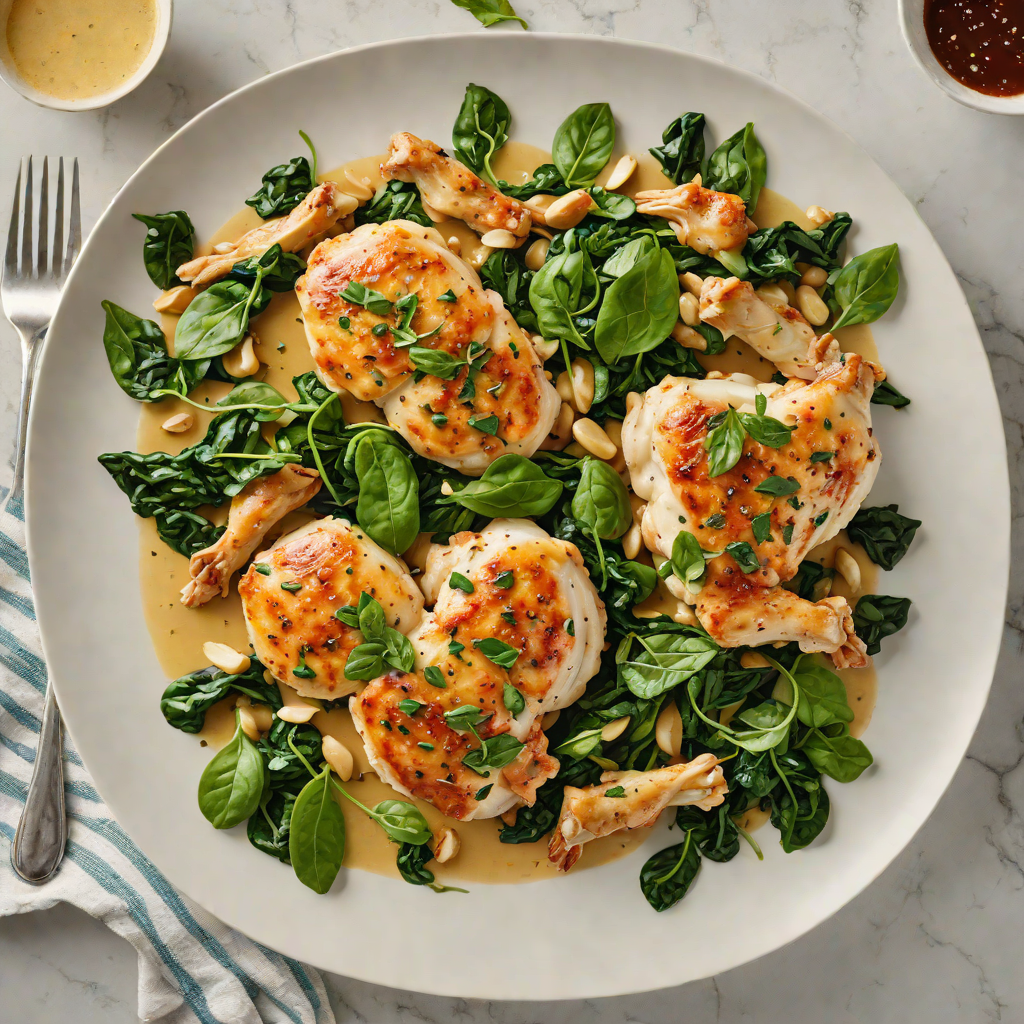 One-Pan Sautéed Chicken with Garlic and Spinach