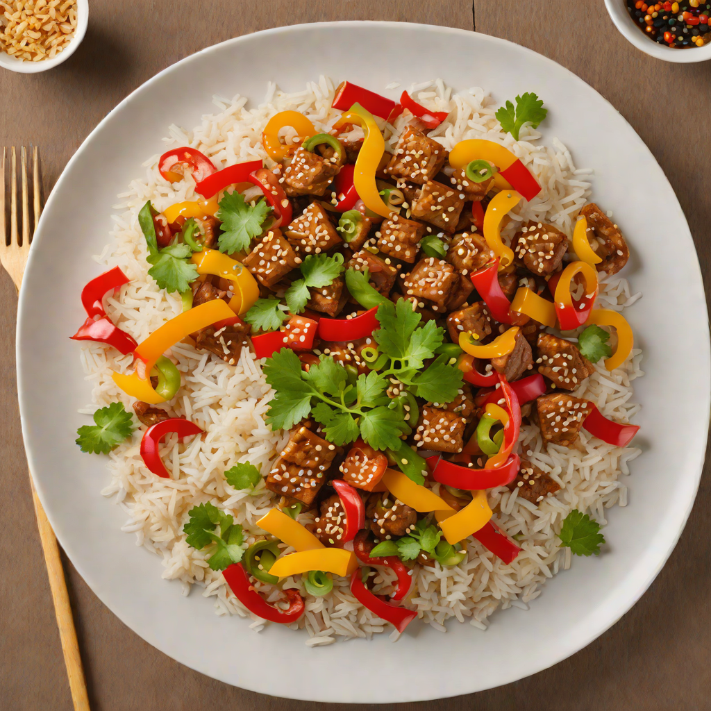 Spicy Korean-Inspired Pork Stir Fry with Bell Peppers and Rice