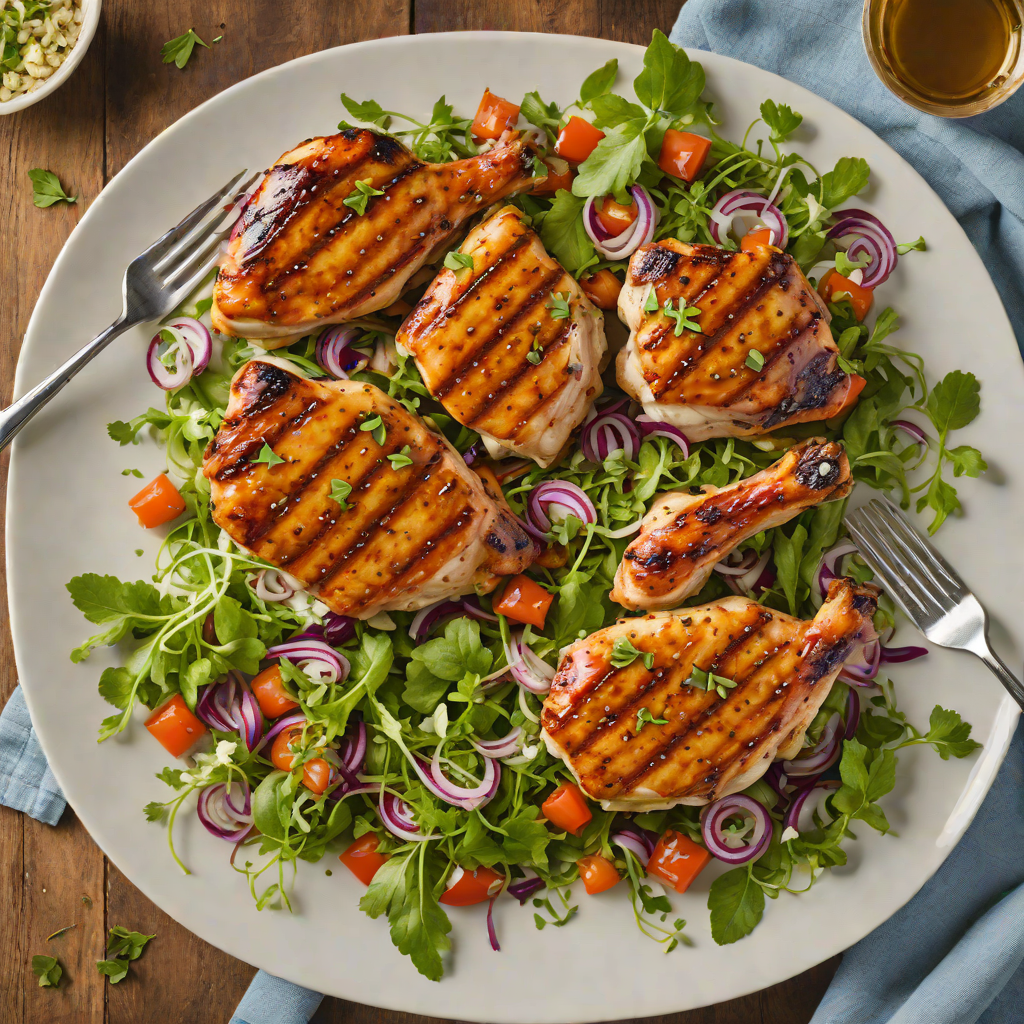 Grilled Bourbon-Glazed Chicken with Kentucky River Herb Salad