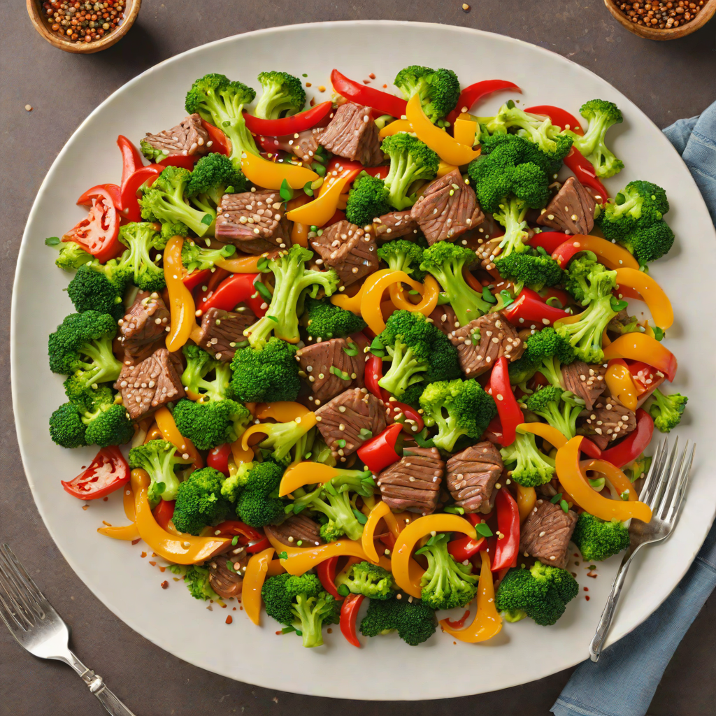 Five-Spice Beef Stir Fry with Broccoli and Bell Peppers