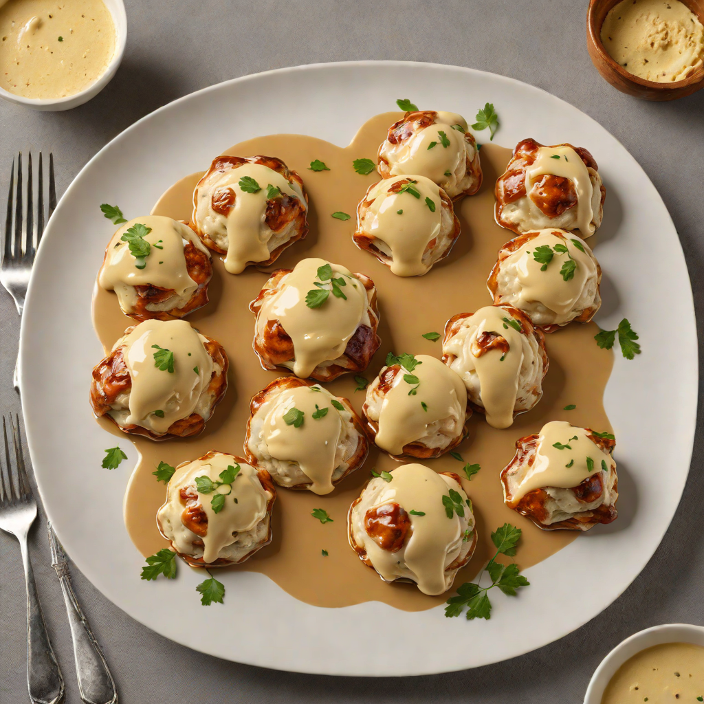 Spiced German-Style Pretzel Dumplings with Mustard Cream Sauce