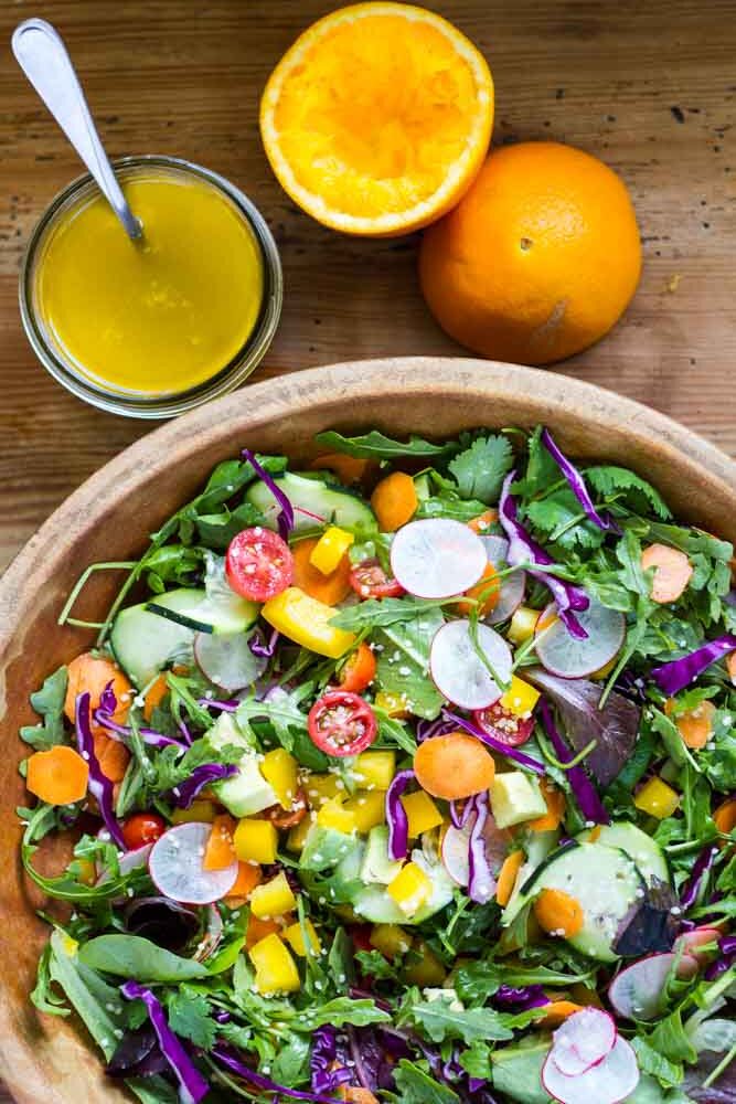 Boredom-Busting Rainbow Salad with Citrus Vinaigrette