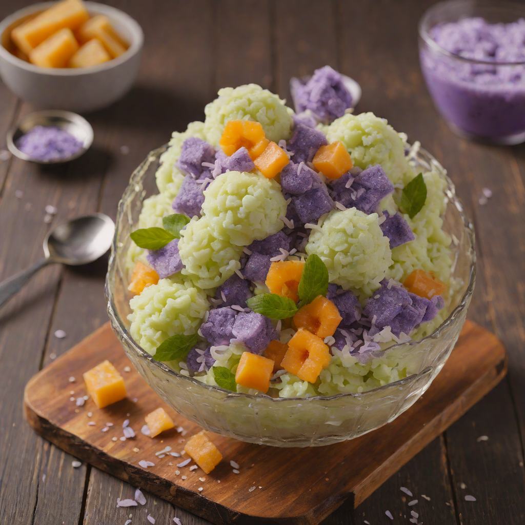 Halo-Halo Inspired Shaved Ice with Ube and Sweet Beans