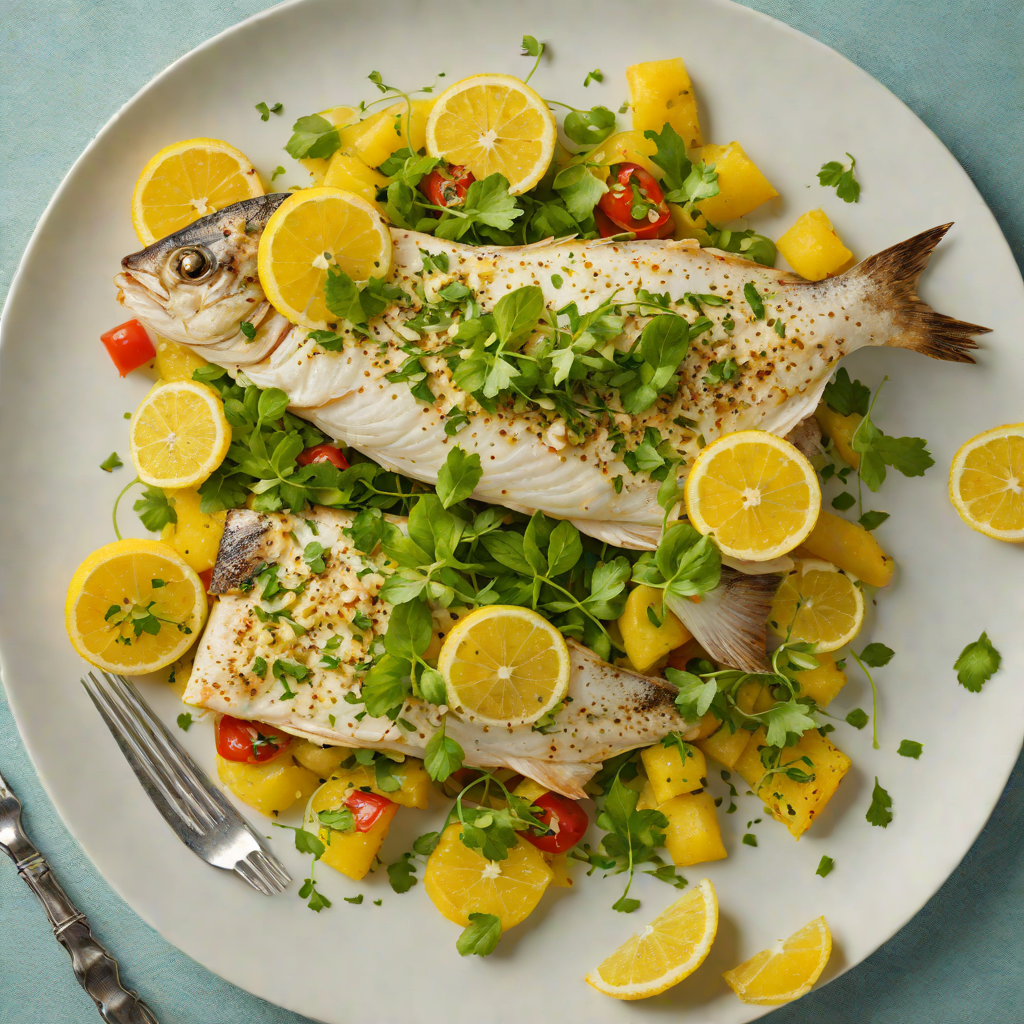 Baked Regional White Fish with Citrus and Herb Salsa Verde