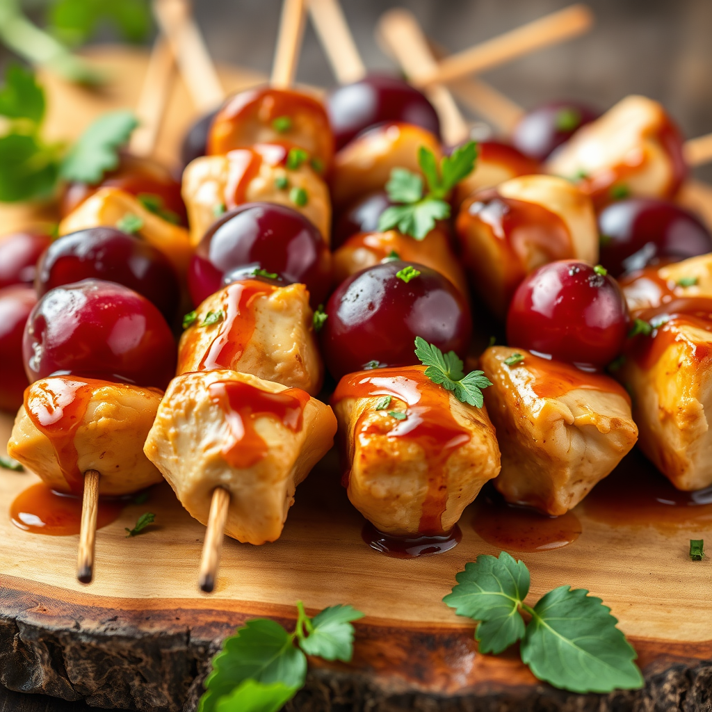 Six Flags Sunset Skewers with Honey-Mustard Glaze