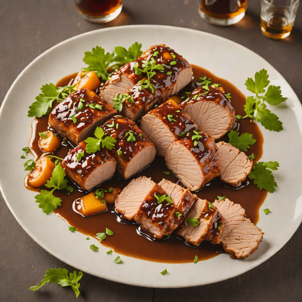 Caribbean Molasses-Glazed Pork Tenderloin with Rum Sauce