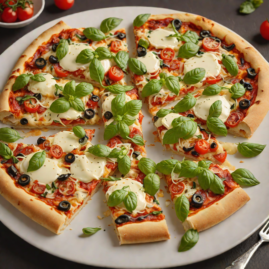Baked Italian-Style Pizza with Imported Mozzarella and Fresh Basil
