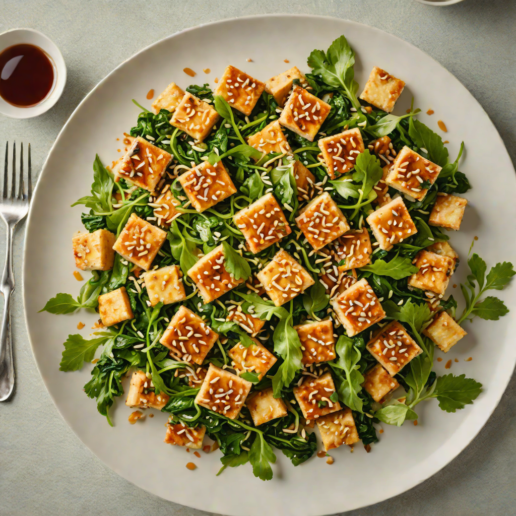 Stir-Fried Tofu with Ginger, Garlic, and Sesame Greens