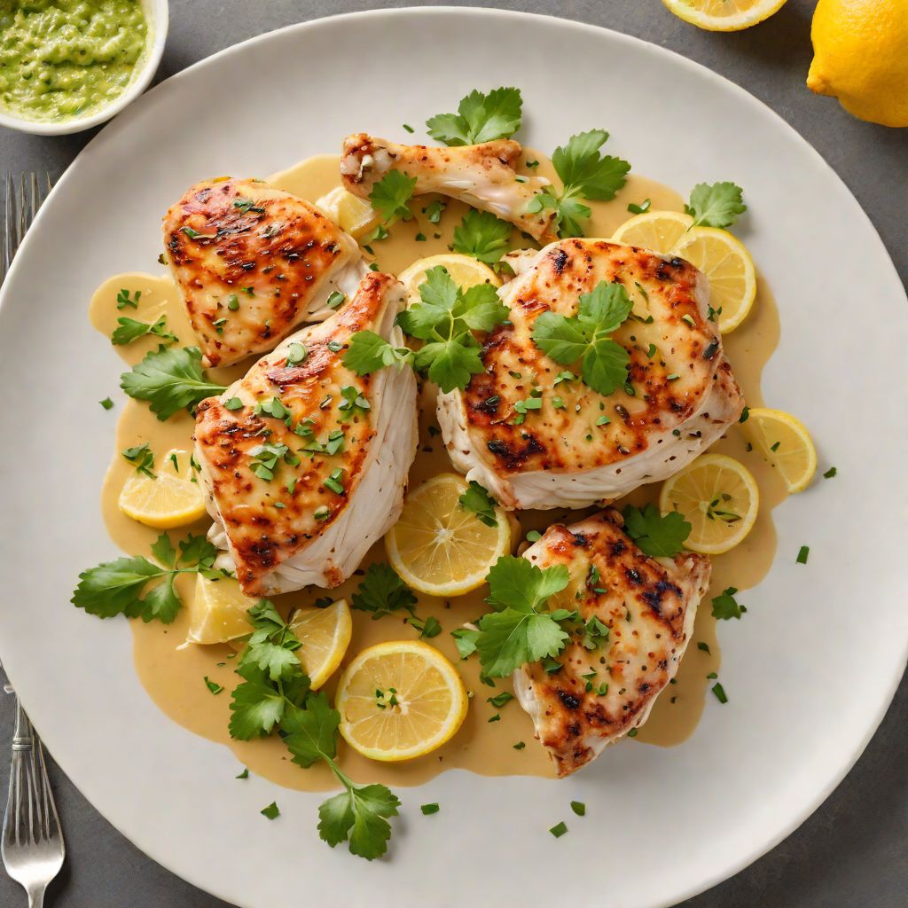 Pan-Seared Chicken with Tangy Lemon and Garlic Sauce