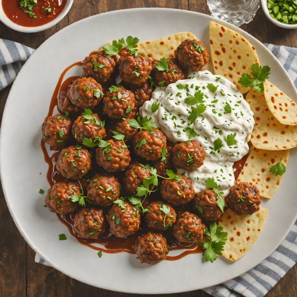 Cumin-Spiced Lamb Meatballs with Tzatziki and Warm Pita