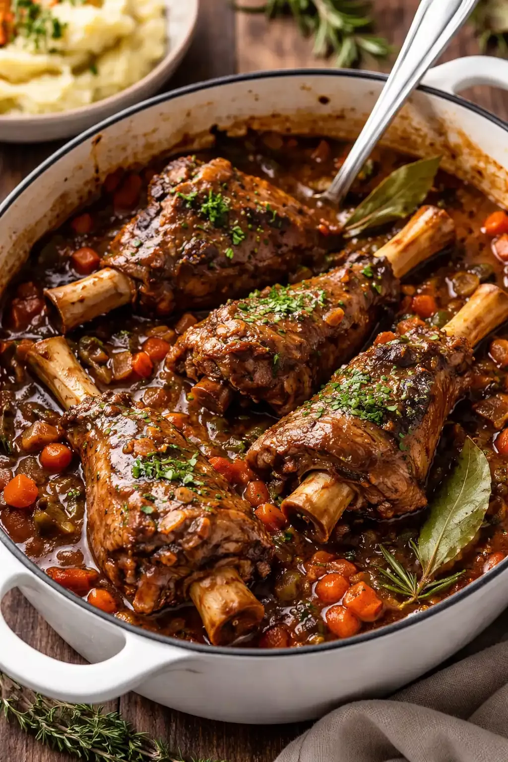 Slow-Cooked Lamb Shanks with Wattleseed and Native Herb Gravy