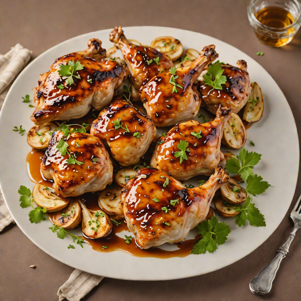 Honey-Glazed Grilled Chicken with Roasted Garlic